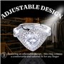 HALUKAKAH Bague Moissanite Femme D Couleur 2.0 ct Cœur,Diamant de 2 Carats Cultivé en Laboratoire avec Certificat,Argent Sterlin
