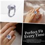 HALUKAKAH Bague Moissanite Femme D Couleur 5.0 ct Luxe,Diamant de 5 Carats Cultivé en Laboratoire avec Certificat,Argent Sterlin