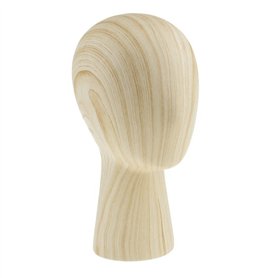 VIGAN Tête de mannequin mannequin en fibre de verre grain de bois - Support de présentation pour perruques