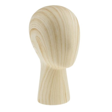 VIGAN Tête de mannequin mannequin en fibre de verre grain de bois - Support de présentation pour perruques
