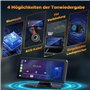 Volam Ecran Carplay Voiture avec Carplay sans Fil Android Auto, intégré Dashcam Avant 2,5K, Caméra de Recul 1080P, 6.86'' Portab