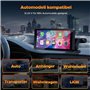 Volam Ecran Carplay Voiture avec Carplay sans Fil Android Auto, intégré Dashcam Avant 2,5K, Caméra de Recul 1080P, 6.86'' Portab