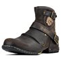 COWSDELLA Bottes pour Hommes en Cuir de Mollets avec semelle en caoutchouc Bottes de Motard avec Fermeture éclair Classiques Bot