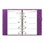 Filofax Domino Luxe Organiseur format personnel Violet brillant Effet matelassé Inspiration parisienne 6 anneaux Agenda semainie