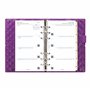 Filofax Domino Luxe Organiseur format personnel Violet brillant Effet matelassé Inspiration parisienne 6 anneaux Agenda semainie