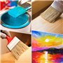 Lot de 5 pinceaux à Peinture，Pinceau Plat à Manche en Bois, Pinceau Brillant，Pinceaux Plats avec Manche en Bois，pour Peinture, P