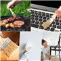 Lot de 5 pinceaux à Peinture，Pinceau Plat à Manche en Bois, Pinceau Brillant，Pinceaux Plats avec Manche en Bois，pour Peinture, P