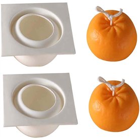 LSLEVA Lot de 2 moules à bougies en silicone 3D en forme d'orange