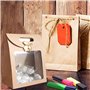 12 Pièces Sac Papier Kraft，Sac Cadeau avec Poignée，Sac Cadeau avec Fenêtre, pour Emballer des Cadeaux de Banquet, des Bonbons, d