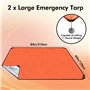 LeadCon Lot de 2 couvertures de survie améliorées – Bâche thermique réfléchissante – Couverture d'urgence réutilisable pour voit