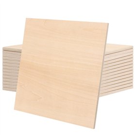 JAPCHET Lot de 15 feuilles carrées de contreplaqué naturel de 200 x 200 x 6 mm pour travaux manuels