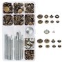 BOSCOW Lot de 50 boutons-pression sans couture avec pince et 9 outils de fixation en métal pour cuir