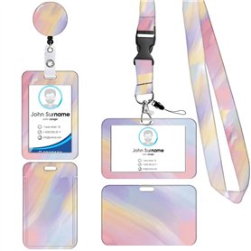 Porte Badge Tour de Cou 2 Pcs Porte-Badge avec Portant Cordon Pour Porte Badge Carte d'Identification Protege Carte Bancaire Car