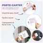 Porte Badge Tour de Cou 2 Pcs Porte-Badge avec Portant Cordon Pour Porte Badge Carte d'Identification Protege Carte Bancaire Car