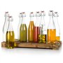 myFERMENTS Bouteilles en Verre avec Bouchons - Kit de Fermentation 6 Bouteilles 750ml à Bouchon Mécanique, Entonnoir 10cm, Tissu