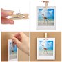 Punaises avec Clips en Bois,50 PCS Punaises avec des Pinces Chevilles en Bois avec Punaises Epingles à Dessin Epingles Punaise p