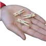Punaises avec Clips en Bois,50 PCS Punaises avec des Pinces Chevilles en Bois avec Punaises Epingles à Dessin Epingles Punaise p