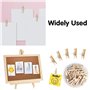 Punaises avec Clips en Bois,50 PCS Punaises avec des Pinces Chevilles en Bois avec Punaises Epingles à Dessin Epingles Punaise p