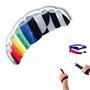 Touch The Sky Cerf-Volant Souple Noir & Blanc & Arc-en-Ciel pour Enfants et Adultes