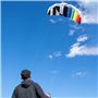 Touch The Sky Cerf-Volant Souple Noir & Blanc & Arc-en-Ciel pour Enfants et Adultes,sans Squelette,Facile à Voler, Conception de