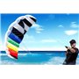 Touch The Sky Cerf-Volant Souple Noir & Blanc & Arc-en-Ciel pour Enfants et Adultes,sans Squelette,Facile à Voler, Conception de