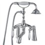 Aolemi Robinet de baignoire chromé poli avec bec de douche et bec de douche pour salle de bain Victoria Vintage Mitigeur double