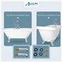 Aolemi Robinet de baignoire chromé poli avec bec de douche et bec de douche pour salle de bain Victoria Vintage Mitigeur double 