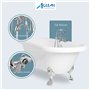 Aolemi Robinet de baignoire chromé poli avec bec de douche et bec de douche pour salle de bain Victoria Vintage Mitigeur double 