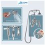 Aolemi Robinet de baignoire chromé poli avec bec de douche et bec de douche pour salle de bain Victoria Vintage Mitigeur double 