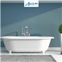 Aolemi Robinet de baignoire chromé poli avec bec de douche et bec de douche pour salle de bain Victoria Vintage Mitigeur double 