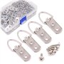 Swpeet 60 pcs Heavy Duty Grande bague Large D Forme à ongles Non-trace Cadre photo cintres double trou avec vis