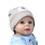 ZIYIUI Poupée Reborn 22 Pouces 55cm Réaliste Bebe Reborn Garçon Silicone Vinyl Handmade Mignonne bébé Nouveau-né bébé Jouets Cad