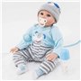 ZIYIUI Poupée Reborn 22 Pouces 55cm Réaliste Bebe Reborn Garçon Silicone Vinyl Handmade Mignonne bébé Nouveau-né bébé Jouets Cad