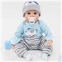 ZIYIUI Poupée Reborn 22 Pouces 55cm Réaliste Bebe Reborn Garçon Silicone Vinyl Handmade Mignonne bébé Nouveau-né bébé Jouets Cad