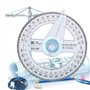Règle de rapporteur ronde Androxeda, 4 pièces règle de rapporteur 360 modèle d'outil de mesure chercheur de rapporteur règle d'a