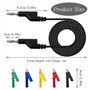 Cordon Multimetre Banane Double Bout 4mm avec 10 Pinces Crocodiles