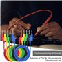 APOMOONS 5 Pièces Jeu de Cordon Testeur Multimètre, Cordon Multimetre Banane Double Bout 4mm avec 10 Pinces Crocodiles, Cable Mu
