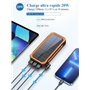 Chargeur Solaire 20000mAh PD20W Batterie Externe Solar Power Bank Chargeur Portable USB C Charge Rapide Compatible avec Téléphon
