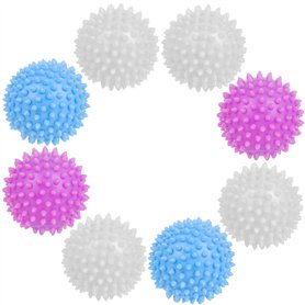 Lot de 8 boules de lavage réutilisables pour machine à laver – Boules de lavage pour linge délicat