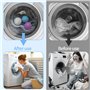Lot de 8 boules de lavage réutilisables pour machine à laver – Boules de lavage pour linge délicat, sans produits chimiques, pou