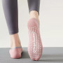 Lot de 4 paires de chaussettes de pilates antidérapantes – Chaussettes de yoga pour femme avec poignées et sangles pour équipeme