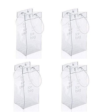 Vordas 4 Pièces Sac de Glace Vin Refroidisseur Cooler avec Poignée pour Les Pubs et Les Restaurants
