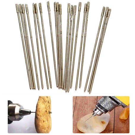 Nikou Foret Bijouterie - 20pcs / Paquet Peu de forets lapidaires enduits de Diamant de 1mm