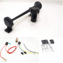 YIYIDA Klaxon de voiture air horn 150dB Président haut-parleur 450mm Corne de l'air chrome zinc noir simple trompette avec compr