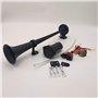 YIYIDA Klaxon de voiture air horn 150dB Président haut-parleur 450mm Corne de l'air chrome zinc noir simple trompette avec compr