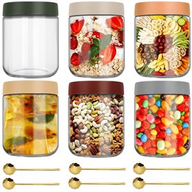 TEGOVE 6 pcs Bocaux en Verre