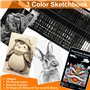 KIMIGO Lot de 60 crayons à dessin,Crayons de Dessin Professionnels,crayons à croquis,Crayon Dessin Kit,fournitures artistiques a