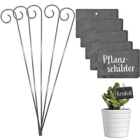 ARTGUTS Lot de 10 cadres porteurs en métal ardoise - Étiquettes pour plantes d'extérieur résistantes aux intempéries - Étiquette