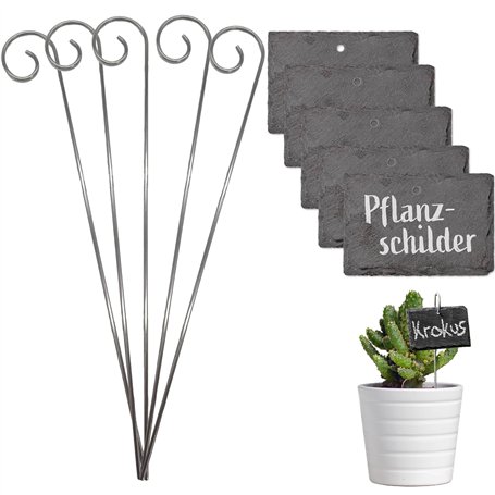 ARTGUTS Lot de 10 cadres porteurs en métal ardoise - Étiquettes pour plantes d'extérieur résistantes aux intempéries - Étiquette