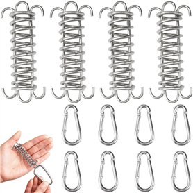 ARTGUTS Lot de 4 ressorts de tension pour voile d'ombrage avec 8 mousquetons